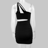 Hollow Out Single Shoulder Mini Dress YMYF-8925