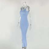 Solid Color Sling Maxi Dress GZJF-10133