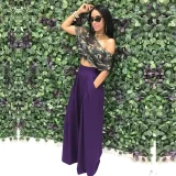 Plus Size Solid Color Loose Wide Leg Pants SH-S2018