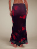 Retro Print Slim Long Skirts GZJF-6630