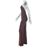Solid Color Sling Backless Flare Jumpsuit GJYO-006295