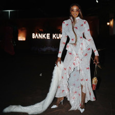 Print Long Sleeve Ruched Ruffles Maxi Dress GJYO-303710