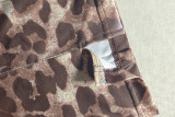 Leopard Print Off Shoulder Fifth Pants 2 Piece Set GJYO-919088