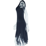 Solid Color Sleeveless Irregular Midi Dress GJYO-300765