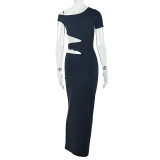 Sexy Solid Color Irregular Maxi Dress GJYO-303783