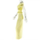 Sexy Solid Color Irregular Maxi Dress GJYO-303783