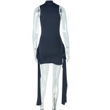 Sleeveless Solid Color Ruched Mini Dress GJYO-302252