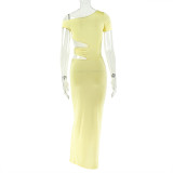 Sexy Solid Color Irregular Maxi Dress GJYO-303783