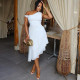 Solid Color Sleeveless Irregular Midi Dress GJYO-300765