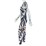 Print Hollow Out Sleeveless Jumpsuit GJYO-006230