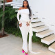 Solid Color Off Shoulder Mesh Maxi Dress GJYO-300963