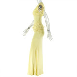 V Neck Sleeveless Solid Color Maxi Dress GJYO-303386