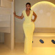 V Neck Sleeveless Solid Color Maxi Dress GJYO-303386