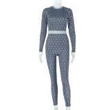 Print O Neck Long Sleeve Jumpsuit GJYO-006196