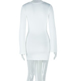 One Shoulder Long Sleeve Mini Dress GJYO-301985