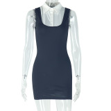 Color Block Sleeveless Mini Dress GJYO-301976