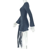 One Shoulder Long Sleeve Mini Dress GJYO-301985