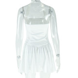 Haterneck Solid Color Backless Mini Dress GJYO-301365