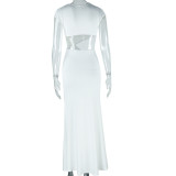 Slash Neck Sleeveless Fashtail Dress GJYO-301817