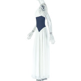 Deep V Neck Ruched Tapered Waist Maxi Dress GJYO-302623