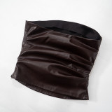 Solid Color Leather Tube Top GAXB-C194TP