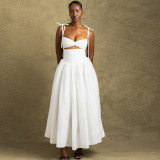 Solid Color Sling Big Swing Maxi Dress GJYO-301823