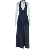 Solid Color Sleeveless Maxi Dress GJYO-300761