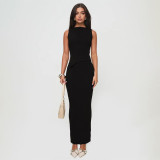 Sleeveless Irregular Tops Long Skirt 2 Piece Set GAXB-W225ST