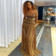 Print O Neck Long Sleeve Maxi Dress GJYO-303226