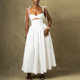 Solid Color Sling Big Swing Maxi Dress GJYO-301823