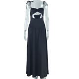 Solid Color Sling Big Swing Maxi Dress GJYO-301823
