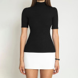 Solid Color Half Sleeve Patchwork Mini Dress GAXB-W281DS