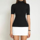 Solid Color Half Sleeve Patchwork Mini Dress GAXB-W281DS