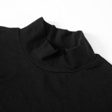 Solid Color Half Sleeve Patchwork Mini Dress GAXB-W281DS