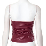 Solid Color Leather Tube Top GAXB-C194TP
