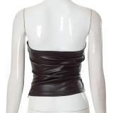Solid Color Leather Tube Top GAXB-C194TP