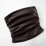 Solid Color Leather Tube Top GAXB-C194TP