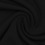 Solid Color U Neck Hollow Out Mini Dress GAXB-W216DS