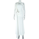Irregular Ruched Single Shoulder Maxi Dress GJYO-302585