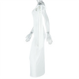 One Shoulder Solid Color Maxi Dress GJYO-302332
