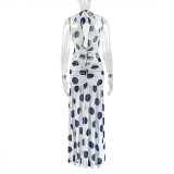 Print Sleeveless Irregular Split Maxi Dress GJYO-303218