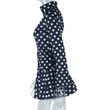 Polka Dot Print Long Sleeve Two Piece Skirts Set GJYO-711688