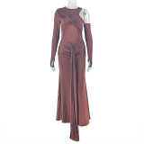 Long Sleeve Hollow Out Maxi Dress GJYO-303163