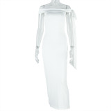 One Shoulder Solid Color Maxi Dress GJYO-302332