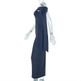One Shoulder Solid Color Maxi Dress GJYO-302332