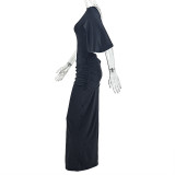 Solid Color Backless Split Maxi Dress GJYO-303387