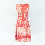 Sleeveless Print Mini Dress GJYO-302593