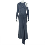 Long Sleeve Hollow Out Maxi Dress GJYO-303163