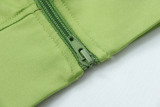 Solid Color Zipper Yoga Sport Two Piece Pants Set GJYO-917051