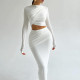 Long Sleeve Solid Color Two Piece Skirts Set GJYO-711079